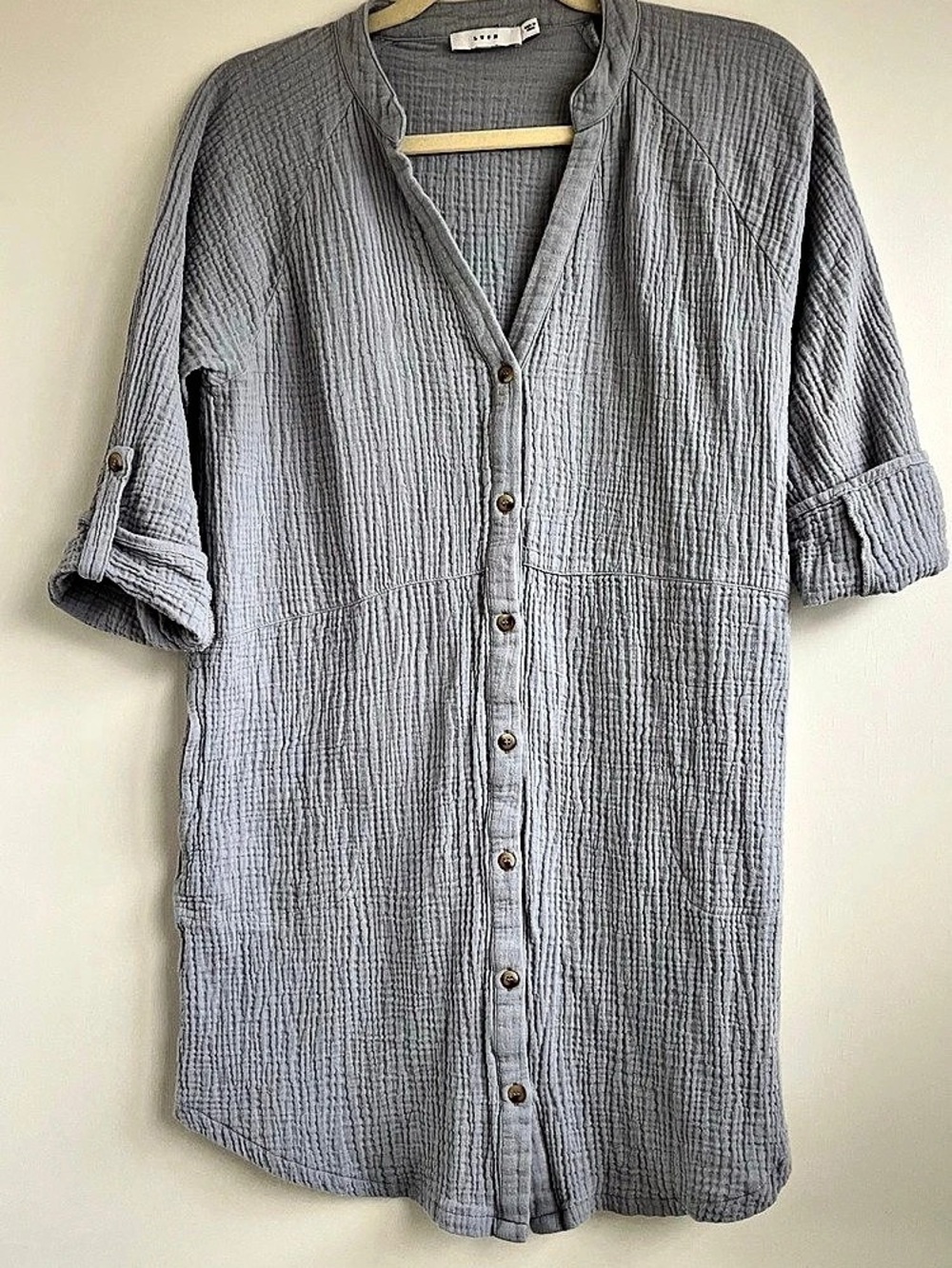 Lush Cotton Dress in Dove Gray Size S